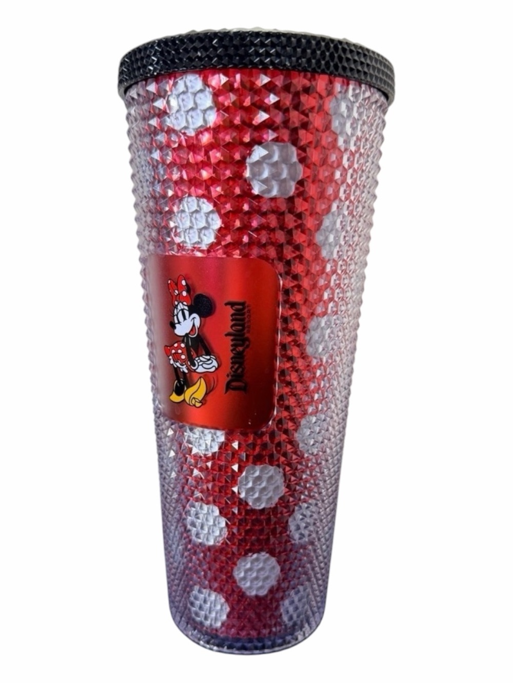 Starbucks Disneyland Red and Black Minnie Mouse Studded 24 oz Tumbler